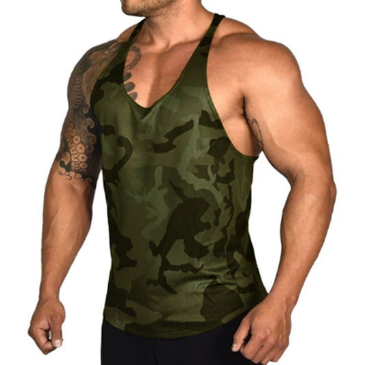 Mens Camouflage Sports Vest Athletic Soft Feel Summer Tank Sleeveless Top