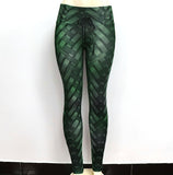 Womens High Waist Iron Weave Print Push Up Yoga Workout Leggings