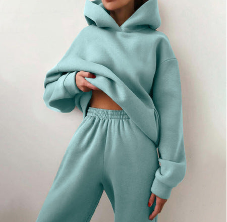 Women Two-piece Set Outfit Hoodie-Pant Large Tracksuit