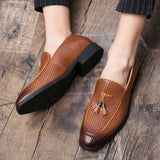 Mens Business Pointed Men's Slip On Leather Shoes