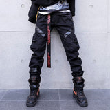 Men's Jogger Pants Techwear Hip Hop Harem Pants Streetwear Tactical Track Pants Leather Pocket