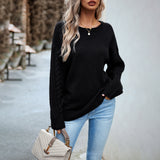Women's Fashionable Simple Round Neck Sweater Winter Warm Sweater