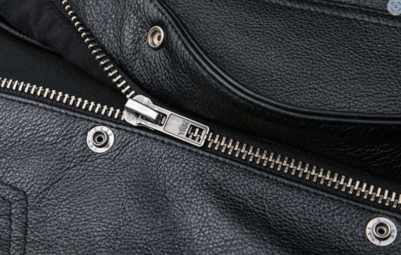 Men's Leather Waistcoat Vest Zipper Button  Motorbike Tops