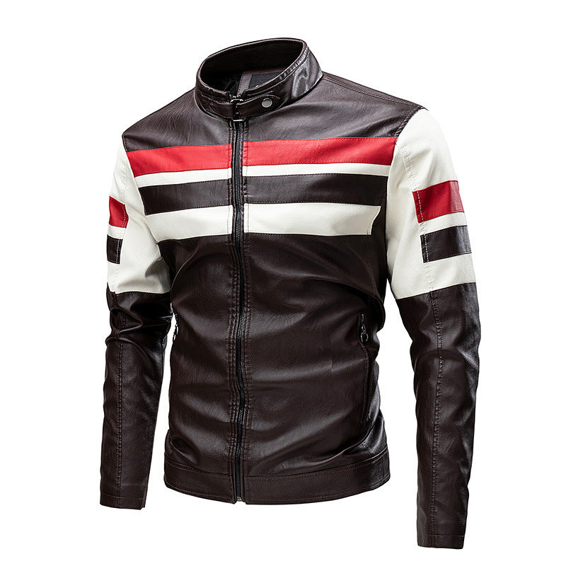 Leather Jacket Motorcycle Biker Riding Bomber Work Jacket For Men