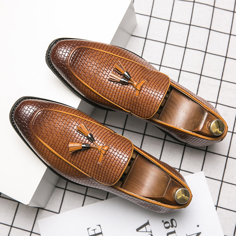 Mens Business Pointed Men's Slip On Leather Shoes