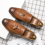 Mens Business Pointed Men's Slip On Leather Shoes