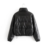 Womens  Faux leather cotton jacket