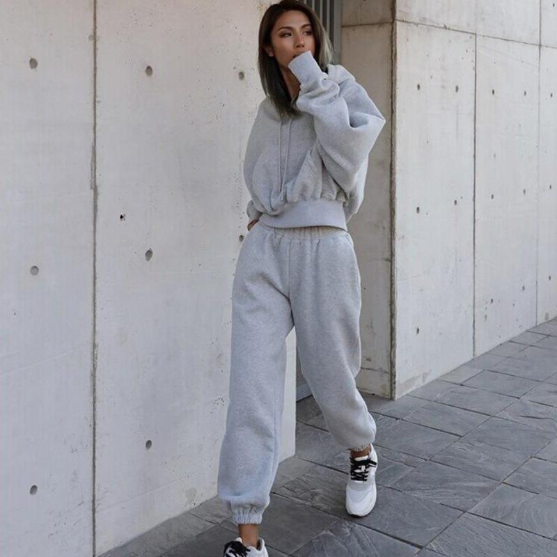 Womens 2 Piece Outfits Lounge Hoodie Sweatsuit Sets Oversized Sweatshirt Baggy Fall Fashion Sweatpants