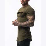Men's Muscle T-Shirt Sleeve Bodybuilding Gym Tee Short Sleeve Fashion Workout Shirts