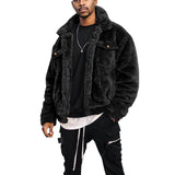 Fuzzy Sherpa Jacket Fleece Long Sleeve Button Down Coat Fall Winter Warm Outwear Fleece Long Sleeve Button Down Coat Fall Winter Warm Outwear