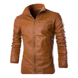 Mens Faux Leather Aviator Bomber Jacket