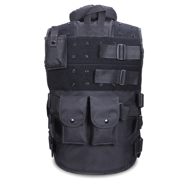 Outdoors Tactical Vest, Nylon Adjustable Lightweight Airsoft Vest for Playing or Training