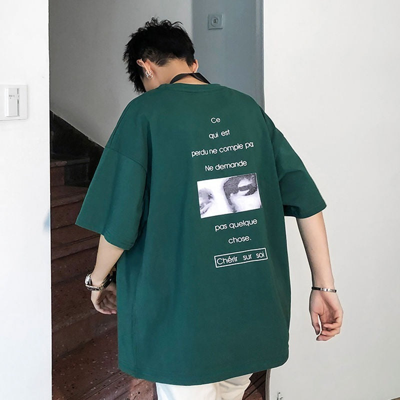 Men's Oversized Tees Half Sleeve Drop Shoulder Summer Casual T Shirt