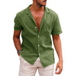 Men's Linen Shirts Short-Sleeve, ButtonUp Beach Summer Wedding