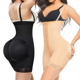 Womens High Waisted Body Pants Crotch Zipper Tummy Lifting Pants Waist Trimming Shapewear Bodysuit Enhancement