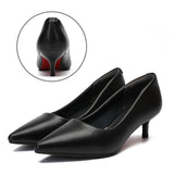 Womens Leather Work Shoes Wedding Shoes High Heels Round Toe Up Shoes
