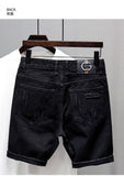 Mens Shorts Denim Stretch Cotton Ripped Slim Casual Summer Half Pant Jeans