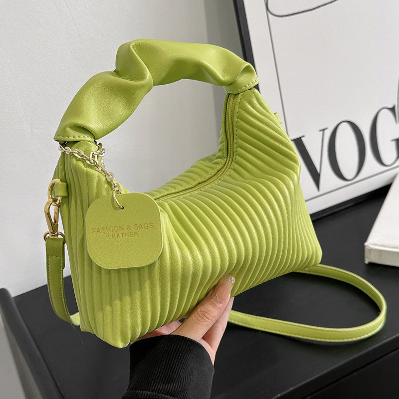 Luxury Women Fashion Crossbody PU Leather Pleated Cloud Small Tote Bags