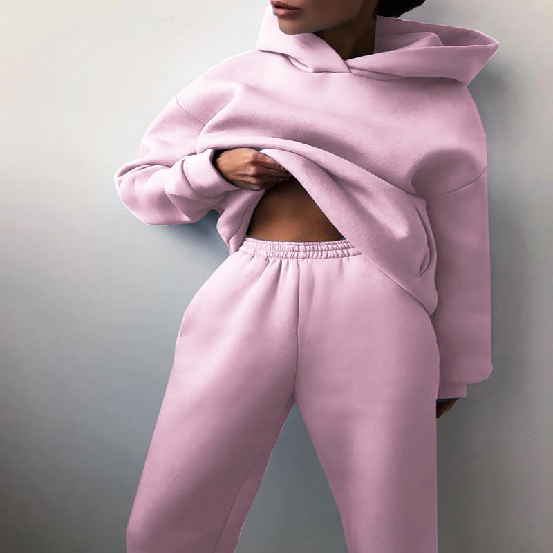 Women Two-piece Set Outfit Hoodie-Pant Large Tracksuit