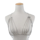 Gold Sexy Hollow Rhinestone Bra