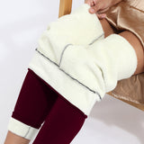 Womens Winter Thick High Stretch Lamb Cashmere Leggins Skinny Fitness Woman Pants