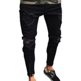 Mens Jeans Pant  Trousers Long Basic Broken Clothes