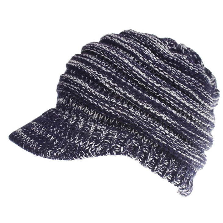 Ponytail Beanie Hat Knitted High Warm Winter Women Tail Skullies