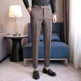 Mens Casual Suit Pants Men's Cropped Suit Pants Straight