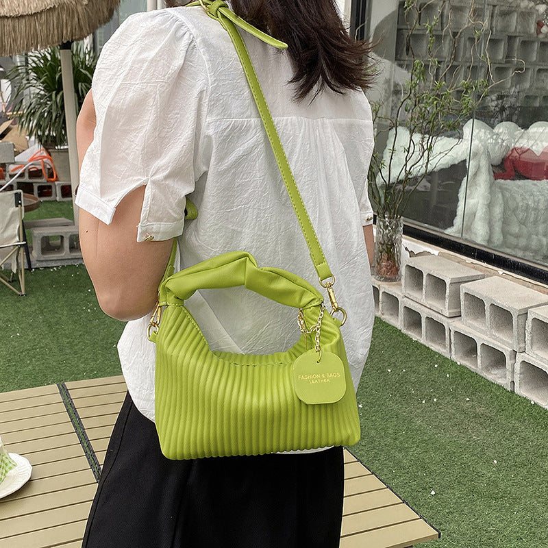 Luxury Women Fashion Crossbody PU Leather Pleated Cloud Small Tote Bags