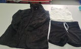 Womens Clothing 3 pcs Long Sleeve Crop Tank Top And Drawstring Shorts Pajama Set