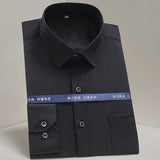 Men's Dress Shirts Solid Long Sleeve Stretch Oxford Shirt Business Casual Shirts