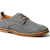 Men's Oxford Shoes Lace Up Business Casual Suede Leather Shoes Black