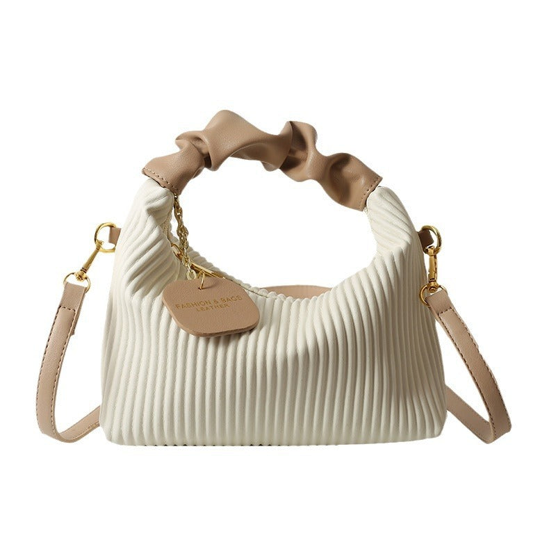 Luxury Women Fashion Crossbody PU Leather Pleated Cloud Small Tote Bags