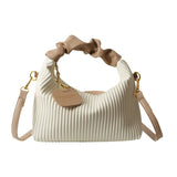 Luxury Women Fashion Crossbody PU Leather Pleated Cloud Small Tote Bags