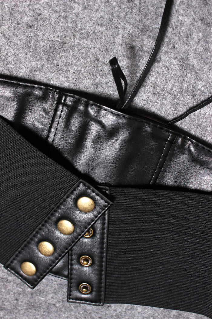 Womens Cross Strap Vest European-style Leather Wide Waist Seal Belt