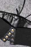 Womens Cross Strap Vest European-style Leather Wide Waist Seal Belt