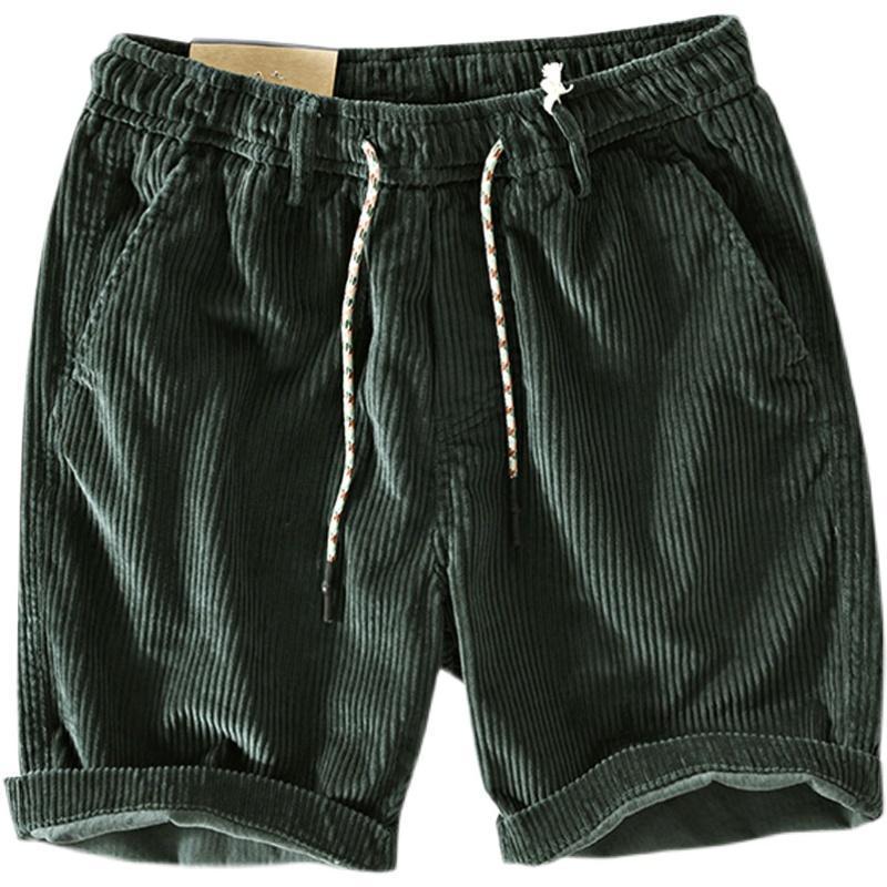 Men's Shorts Casual Corduroy Drawstring Lightweight Summer Beach Shorts