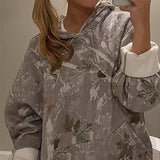 Women's Hoodie lightweight sweatshirt plant printing hoodie