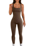 One Piece Bodysuit Activewear Ladies Suspender Tank Top Tights