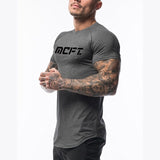 Men's Muscle T-Shirt Sleeve Bodybuilding Gym Tee Short Sleeve Fashion Workout Shirts
