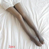 Women Winter Warm Fleece Tights Stockings Thermal Lined Translucent Pantyhose
