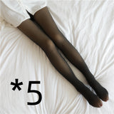 Women Winter Warm Fleece Tights Stockings Thermal Lined Translucent Pantyhose
