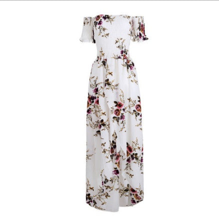 Womens long dress women Off shoulder beach summer dresses