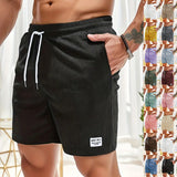 New Mens Lace-up Drawstring Shorts Summer Corduroy Sports Short Pants Mens Clothing