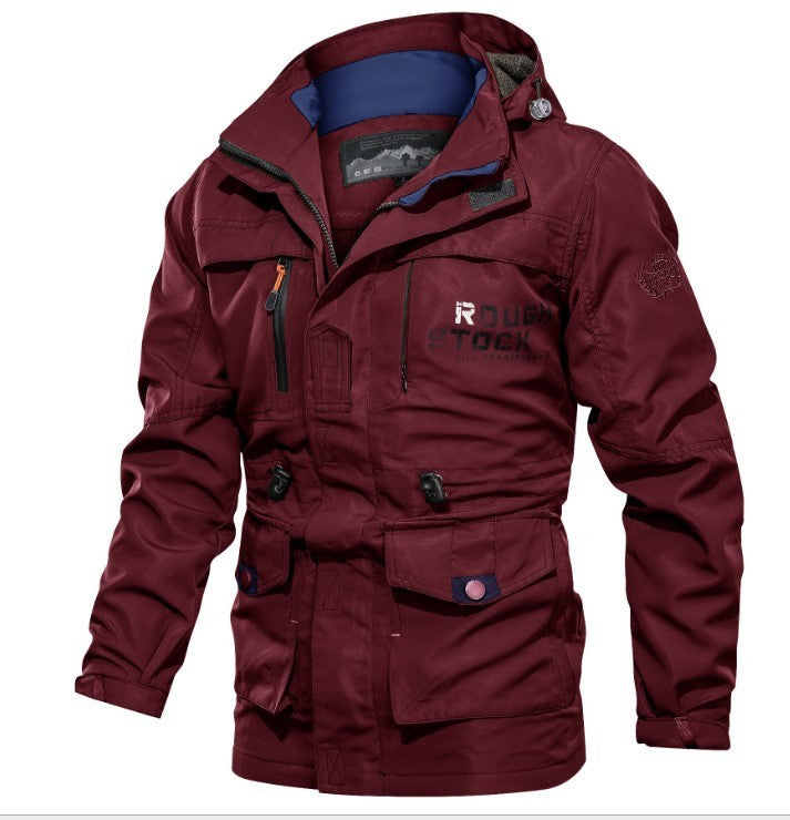 Mens Jacket Autumn Outdoor Breathable Windbreaker Men's Hooded Bomber Casual