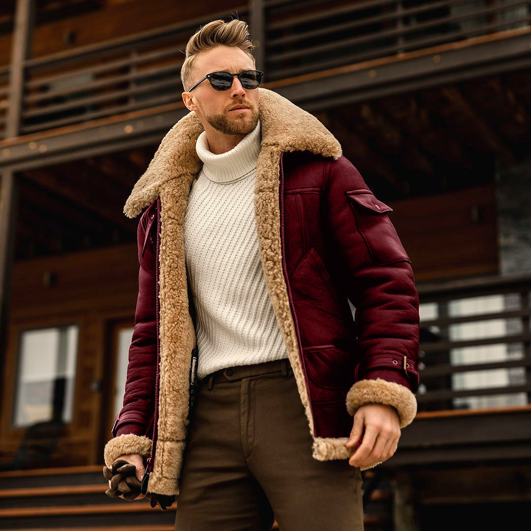 Mens Winter Military Fleece Warm Full Collar Jacket