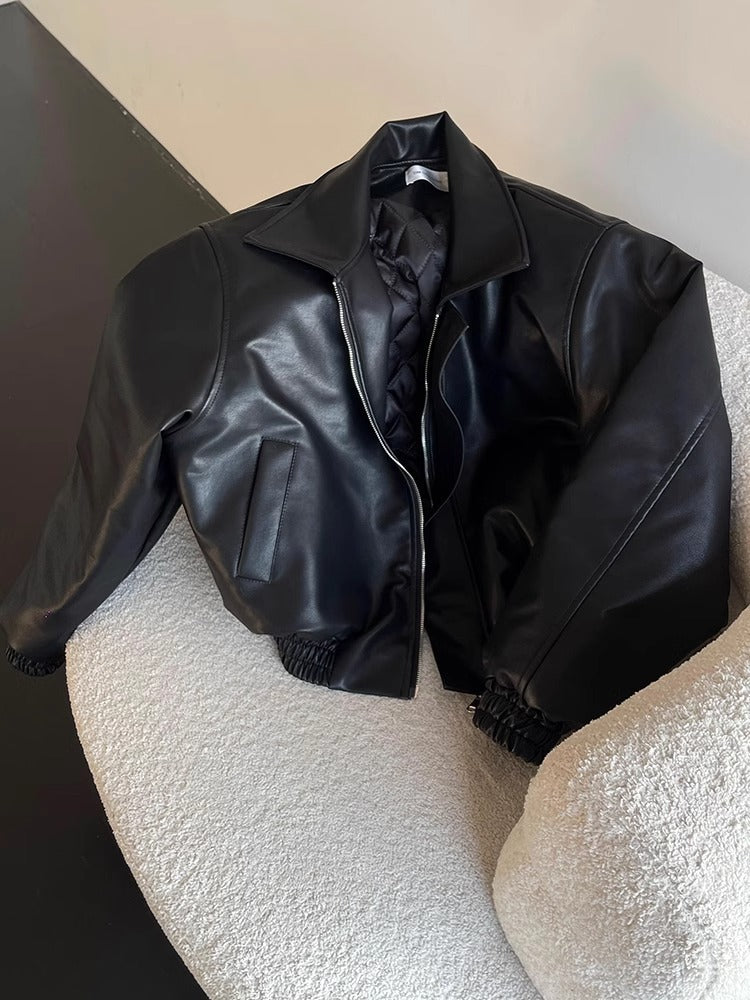 Mens Retro Short leather jacket
