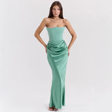 Slim Tube Top Long Dress Sexy Fashion Bandeau Backless Dresses For Women