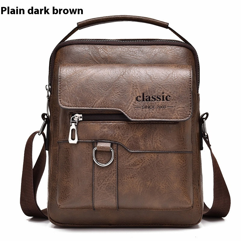 Men's Faux Leather Flaps Crossbody Messenger One Shoulder Bag