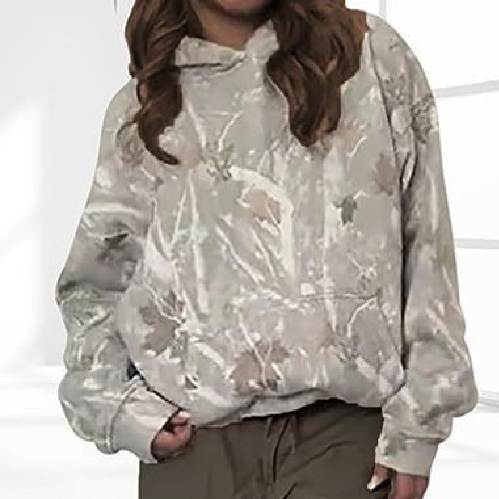 Women's Hoodie lightweight sweatshirt plant printing hoodie